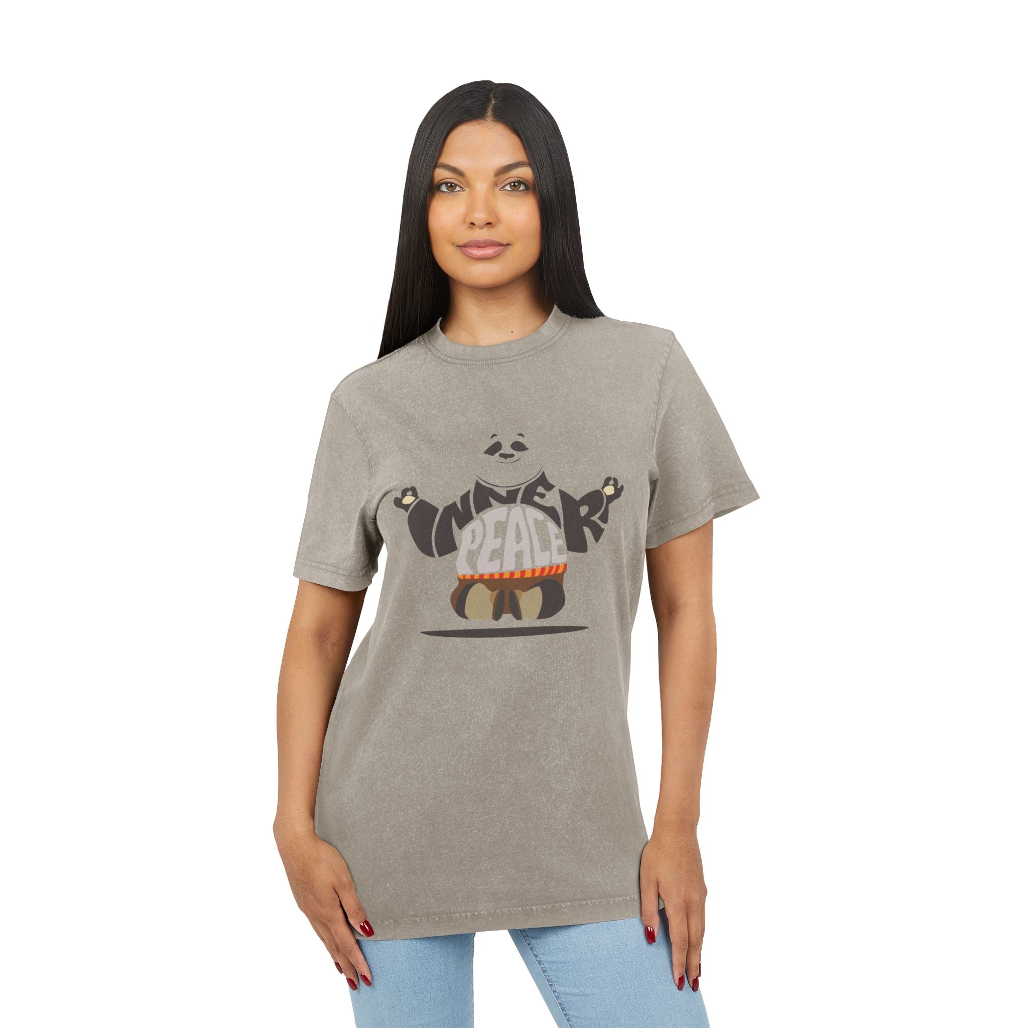 Acid Wash Panda “Inner Peace” Tee — Vintage Yoga Graphic T-Shirt