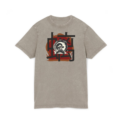 Acid Wash Graphic Tee — Vintage Moon Wolf Design