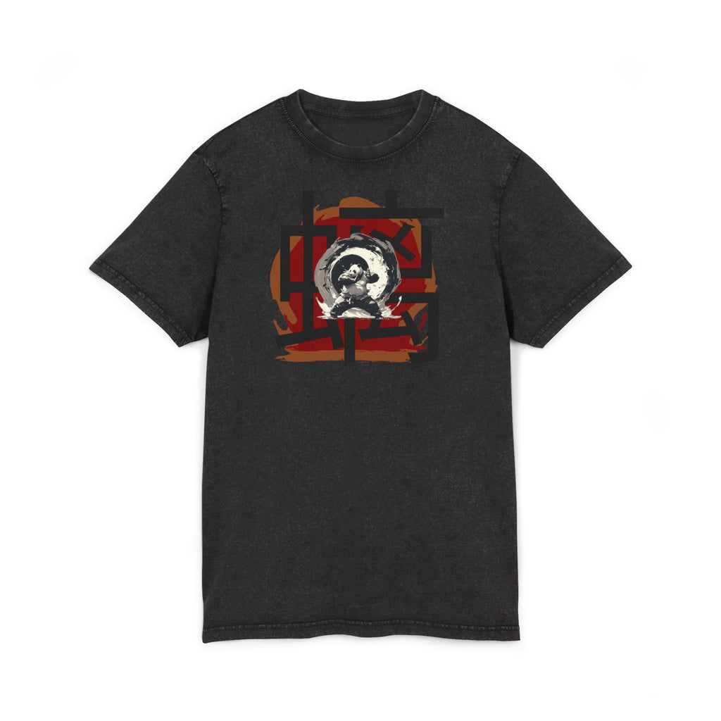 Acid Wash Graphic Tee — Vintage Moon Wolf Design