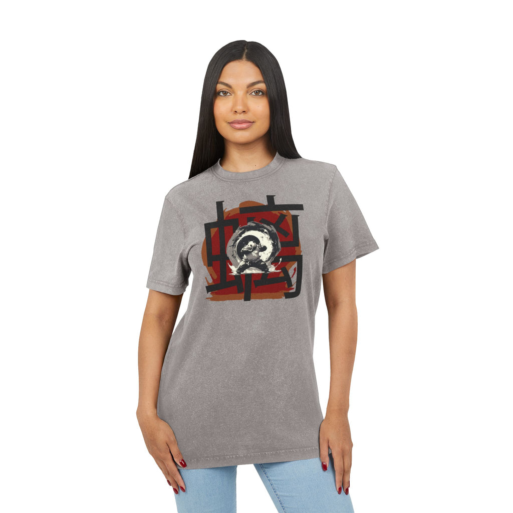 Acid Wash Graphic Tee — Vintage Moon Wolf Design