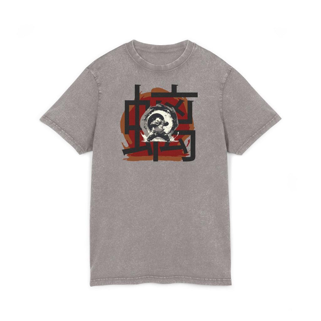 Acid Wash Graphic Tee — Vintage Moon Wolf Design