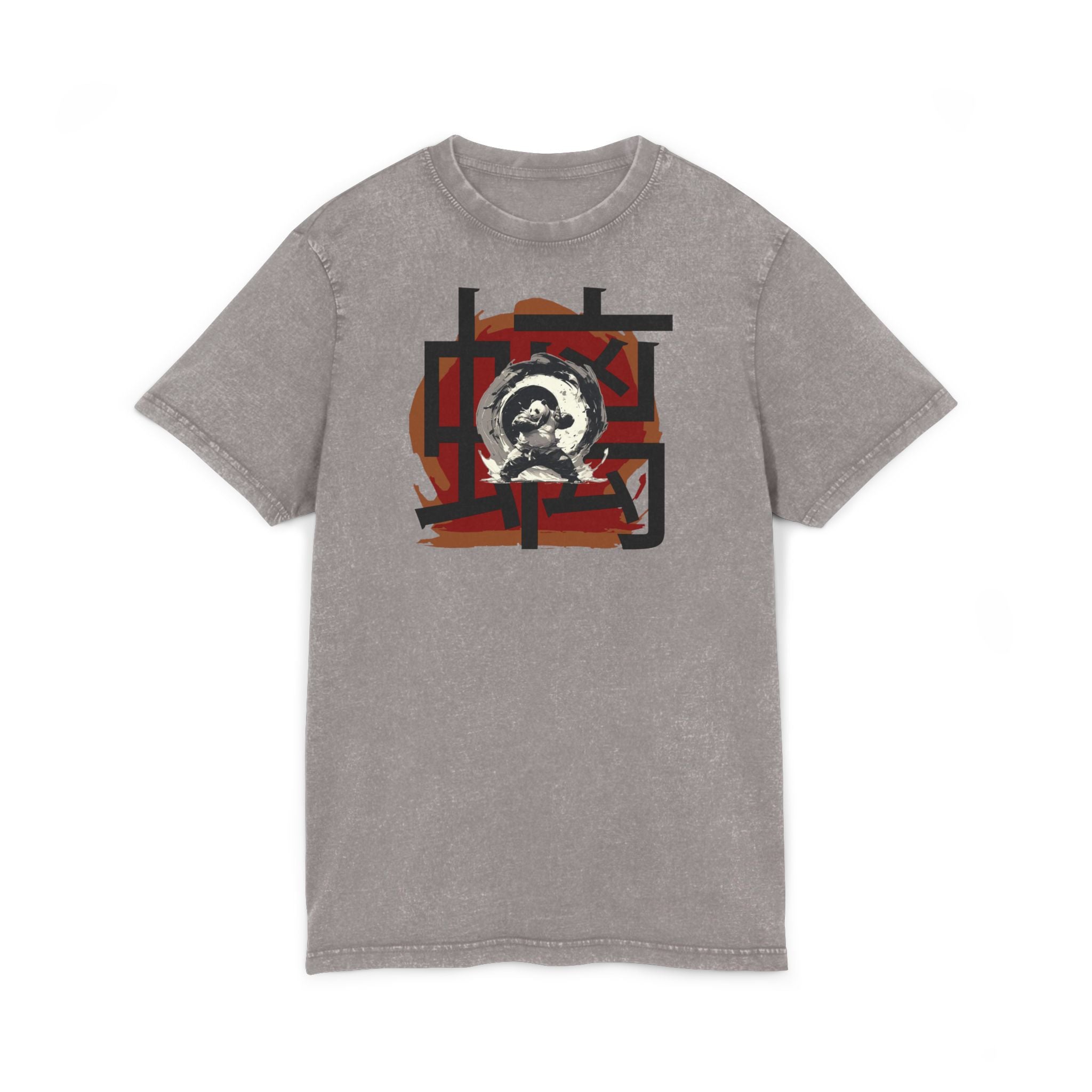 Acid Wash Graphic Tee — Vintage Moon Wolf Design